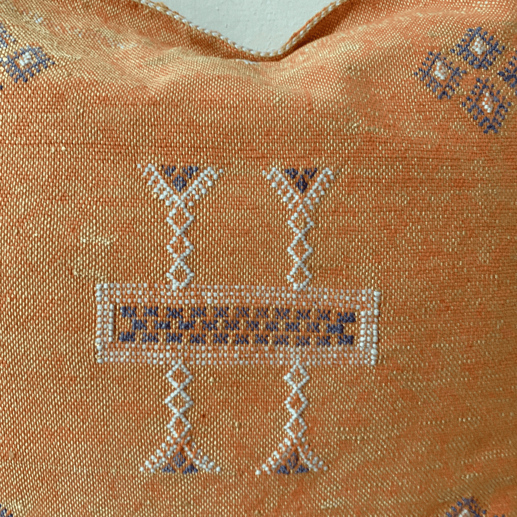 Brown Moroccan cactus silk pillow