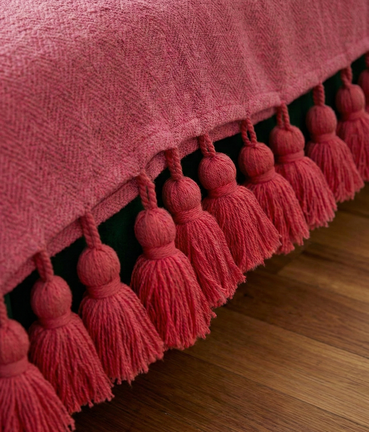 Pink Moroccan Pom Pom Throw Blanket – Pink Blanket Orange Pompoms
