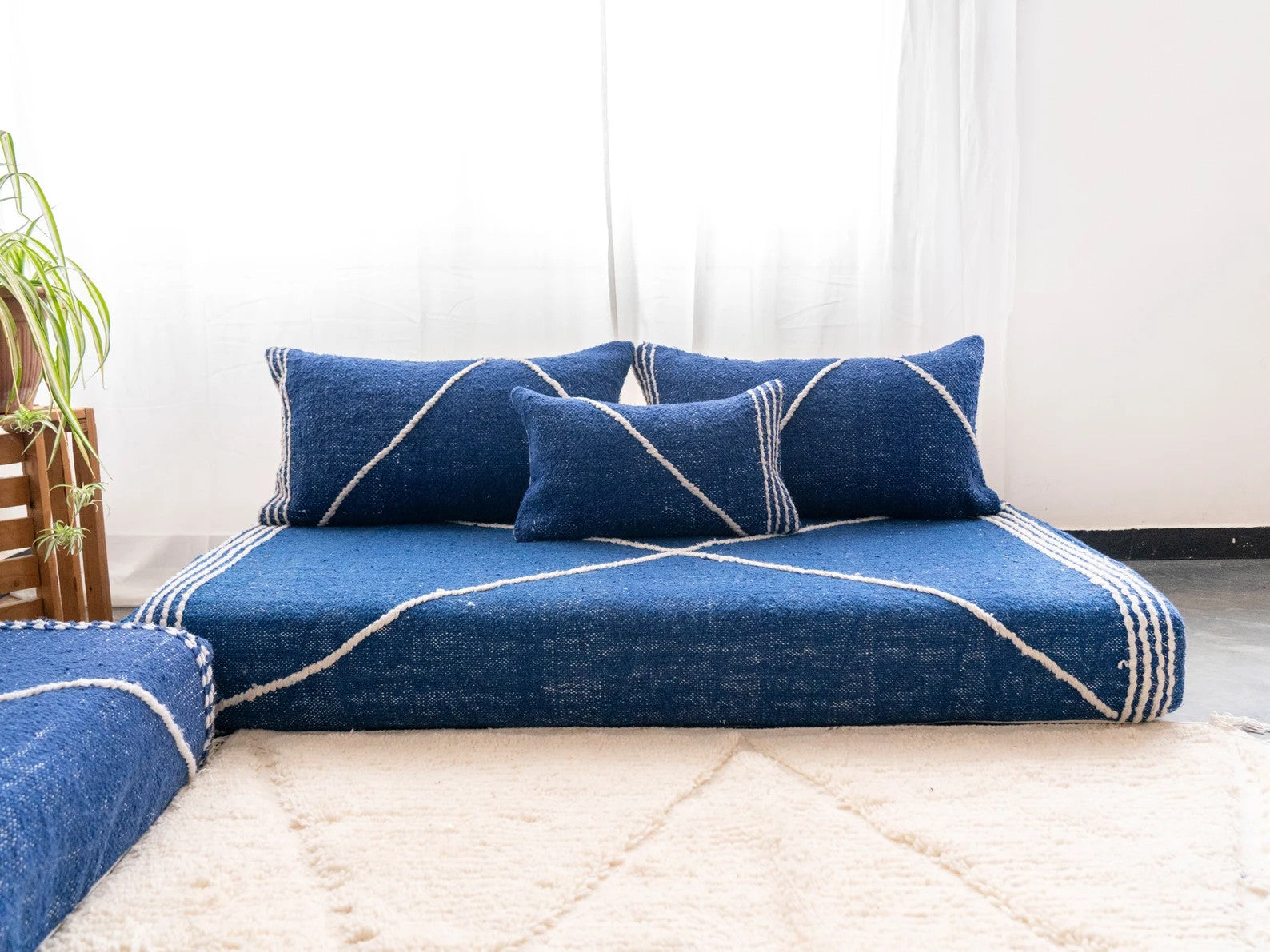 Boho Style Floor Sofa Seating Set, Living Room Sofa Set, Customized Red Floor Sofa Set, Handmade Floor Couches