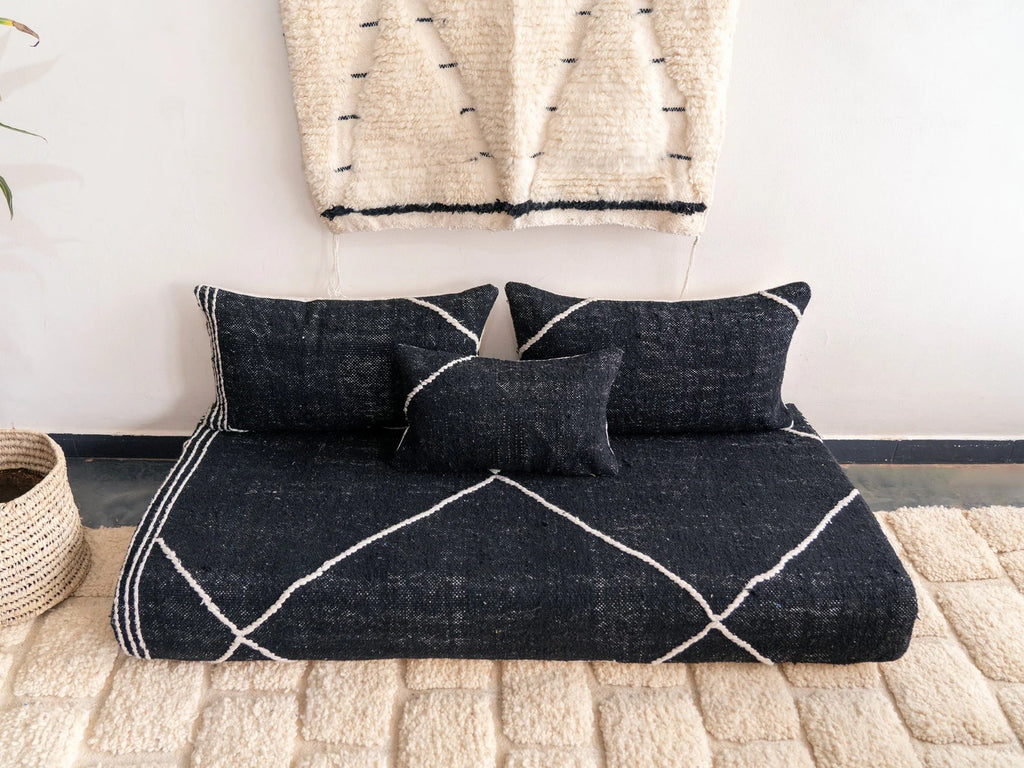 Boho Style Floor Sofa Seating Set, Living Room Sofa Set, Customized Red Floor Sofa Set, Handmade Floor Couches