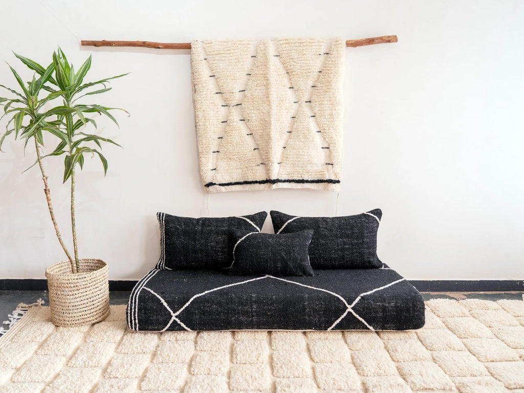 Boho Style Floor Sofa Seating Set, Living Room Sofa Set, Customized Red Floor Sofa Set, Handmade Floor Couches
