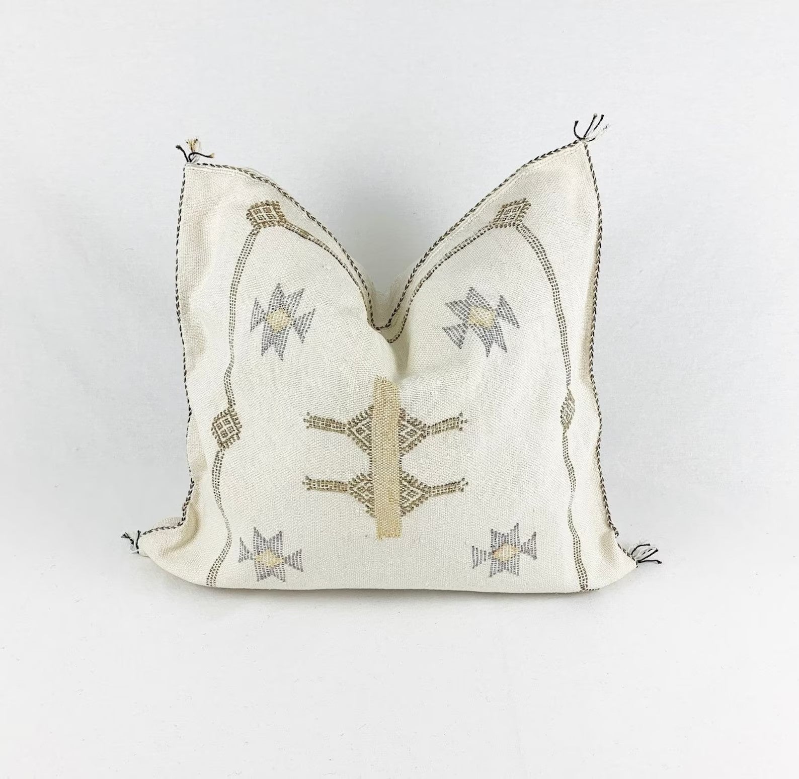 White cactus silk pillow