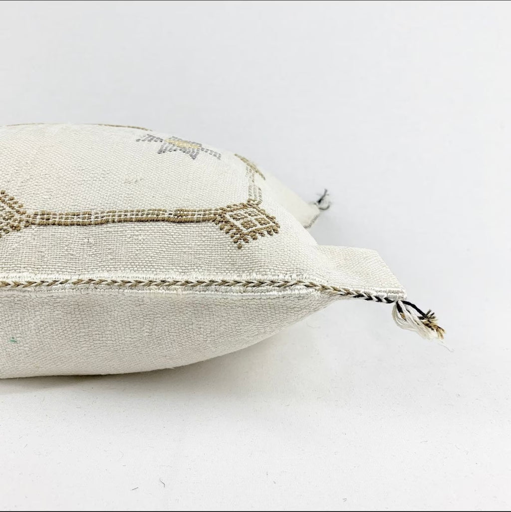 White cactus silk pillow