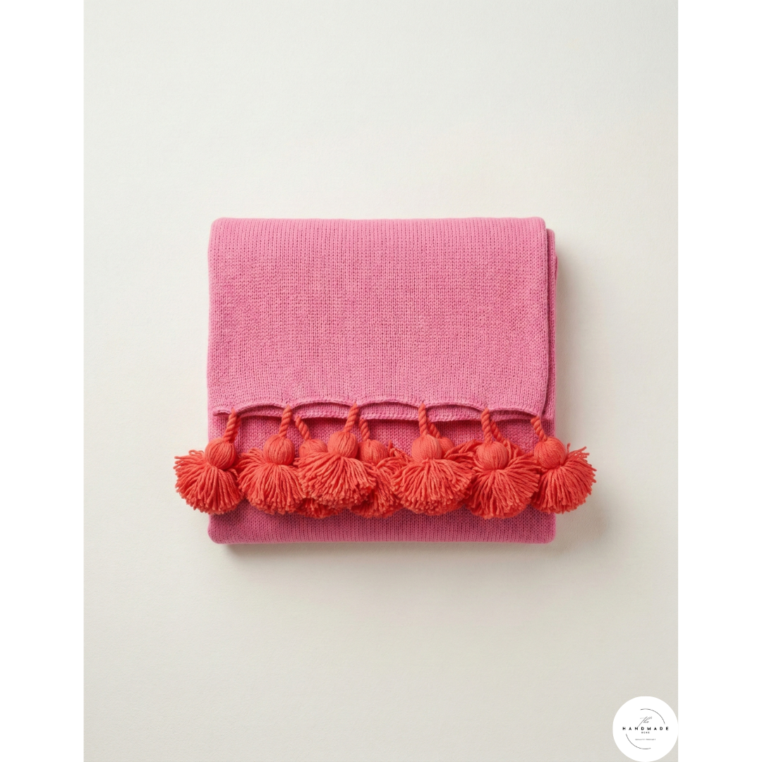 kelly order 2 Pink Moroccan pompom blanket